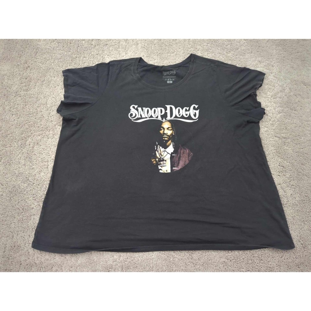 Snoop Dogg T Shirt Womens 6 PLUS Black Graphic Short Sleeve Oversized